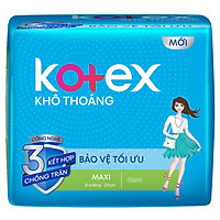 Băng Vệ Sinh Kotex Khô Thoáng Lưới Siêu Thấm - Maxi Không Cánh 8