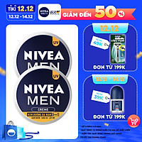 Combo 2 Kem Dưỡng Da Nam NIVEA MEN Creme 3in1 Giúp Giảm Nhờn, Sáng Da, Cấp Ẩm (30ml) - 83923