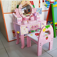 Đồ Chơi Gỗ - Bộ đồ chơi bàn trang điểm dành cho bé gái điệu đà, nữ tính