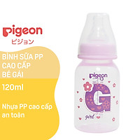 Bình sữa cổ hẹp PP cao cấp bé gái Pigeon 120ml/ 240ml