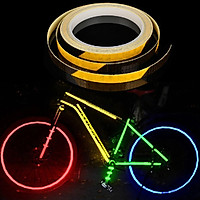 Cuộn băng keo phản quang 8 MÉT dán trang trí xe đạp, xe máy, xe ô tô - Băng dính/ miếng dán decal phản quang cảnh báo an toàn ban đêm
