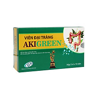 Viên uống đại tràng Aki Green – Giảm nhanh các triệu chứng rối loạn tiêu hóa, đầy bụng khó tiêu, đau quặn bụng, đi ngoài lúc táo lúc lỏng, phân sống do viêm đại tràng. Hộp 50 viên. SP Chính hãng.