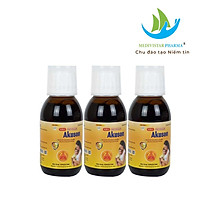 03 Hộp Siro ho hàn AKUSON lọ 100ml, phòng ngừa các bệnh hô hấp trên, dùng được cho bà bầu và trẻ nhỏ bị sốt, giúp bổ phế, hỗ trợ giảm ho, long đờm, giảm đau rát họng, khàn tiếng do ho nhiều kéo dài và hỗ trợ tăng cường sức đề kháng