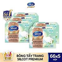 Bộ 5 Hộp bông tẩy trang cao cấp Silcot Premium 66 miếng/hộp "