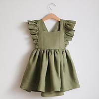 Bé Tập Đi Trẻ Em Cho Bé Gái Mùa Hè Xù Áo Chắc Chắn Vải Lanh Cotton Trẻ Em Đảng Phục Thường Ngày Cho Bé Gái Quần Áo Cho 0-6Y
