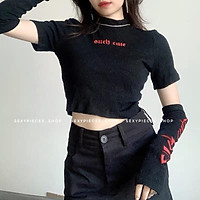 top đen chữ đỏ kèm tay