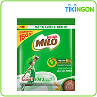 Bịch 15 gói Thức Uống Lúa Mạch Nestlé MILO Sữa 3 Trong 1 (22g/Gói)