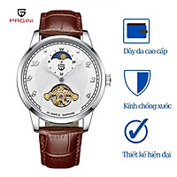 Đồng Hồ Cơ Nam PAGINI PA3399 Cao Cấp Automatic Dây Da - Chống Nước 3ATM – Thiết Kế Lịch Mặt Trăng Mặt Trời Độc Đáo