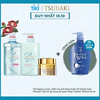 Bộ Ba Gội Xả Tsubaki Premium Cool Sạch Dầu Mát Lạnh (490ml/chai) và Mặt Nạ Tóc 180g
