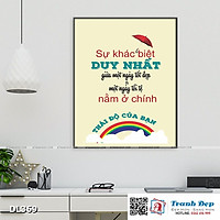 Tranh động lực trang trí phòng làm việc - Sự khác biệt duy nhất giữa một ngày tốt đẹp và một ngày tồi tệ nằm ở chính thái độ của bạn - DL369