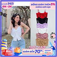 ÁO HAI DÂY NƠ TRƯỚC NGỰC CÔNG CHÚA CROPTOP NỮ ÔM BODY HOT GIRL HÀN QUỐC SWAG CHẤT 91