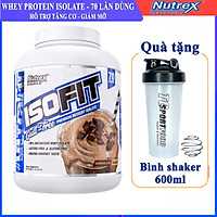 Combo Sữa tăng cơ giảm mỡ cao cấp ISOFIT của Nutrex hộp 70 lần dùng hỗ trợ tăng cơ, giảm cân, đốt mỡ cho người tập GYM & Bình shaker 600ml (Mẫu ngẫu nhiên)