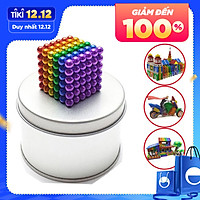 Nam châm vĩnh cửu - Bi nam châm xếp hình - Đồ chơi thông minh an toàn cho trẻ tử 13 tuổi, một hộp 216 viên, đường kính bi 5mm, có nhiều màu