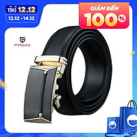 Thắt lưng nam da thật mặt khóa tự động bằng thép sáng bóng không gỉ - Dây lưng nam thiết kế sang trọng, lịch lãm – Dây nịt nam phụ kiện thời trang không thể thiếu