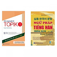 Bộ Sách Học Và Luyện Thi Tiếng Hàn Dành Cho Người Mới Bắt Đầu ( Ngữ Pháp Tiếng Hàn Thông Dụng Sơ Cấp + Cẩm Nang Luyện Thi Topik I ) Tặng kèm bookmark TH