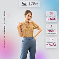 Áo Sơ Mi Nữ Công Sở NK FASHION Họa Tiết Hoa Nhí, Bèo Dọc Phần Thân, Tay Ngắn, Vải Voan Hàn NKFSM2104025