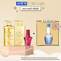 Bộ ba Tsubaki Premium Phục hồi ngăn rụng tóc & Bảo Vệ Tóc Trước Tác Hại Của Tia UV (Gội Xả 490ml/chai + Dầu dưỡng tóc 50ml)