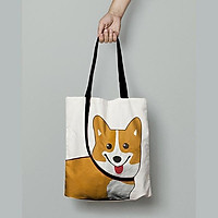 Túi Vải Tote Cao Cấp, Dày Dặn Vải Canvas Hình Chú Cún, Basic Dễ Phối Đồ