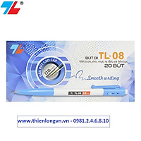 Hộp 20 cây bút bi bấm 0.8mm Thiên Long - TL08 màu xanh