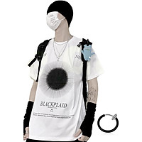 Combo Áo thun unisex tay lỡ nam nữ Yes no màu trắng in chữ và khuyên tai đeo môi, mắt, tai, mũi không cần xỏ màu trắng TX401KT999