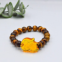 Vòng Tay Hồ Ly Baby Topaz Vàng Phối Đá Mắt Hổ Vàng