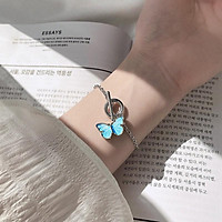 Vòng tay nữ hình bướm cực dễ thương - lắc tay kim loại khóa OT