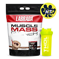 Thực phẩm Hỗ trợ Tăng cân - Tăng Cơ Muscle Mass Gainer 5.443 Kg của Labrada + Tặng kèm Bình lắc (Màu ngẫu nhiên) 600ml