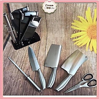 BỘ DAO NHẬT INOX 6 MÓN NHÀ BẾP CAO CẤP KÈM KHAY ĐỰNG