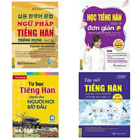Combo Ngữ pháp tiếng Hàn thông dụng, Học tiếng Hàn thật đơn giản cho người mới bắt đầu, Tự học tiếng Hàn cho người mới bắt đầu, Tập viết tiếng Hàn