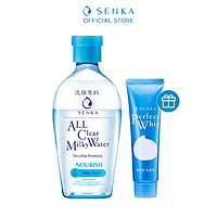 Nước sữa tẩy trang 2 lớp Senka Milky 230ml tặng Sữa rửa mặt Senka Perfect Whip 50g