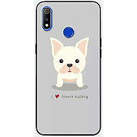 Ốp lưng dành cho Realme 3 Pro mẫu Chó bull nền xám
