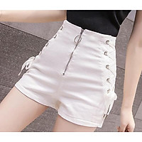 Quần short kaki dây kéo trước dây hông mt338