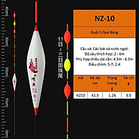 Phao câu cá nano, câu đơn câu đài màu trắng họa tiết ken câu cá nhạy, có đủ thông số mã NZ