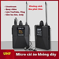 Micro cài áo không dây livestream, thu âm, quay video từ xa dùng cho điện thoại, máy quay phim