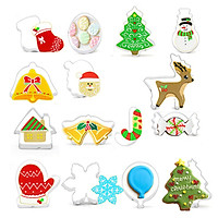 Tailored 15pc Christmas Cutter Decorating Mould Cake Frame Stainless Steel Cookies Mold