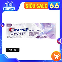 Kem đánh răng Crest 3D White Brilliance Vibrant Peppermint 116g ( tím )