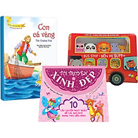 Combo Bộ 3 Cuốn: (Dành Cho Bé Gái Từ 0-3 Tuổi) Bus Stop - Bến Xe Buýt + Thế Giới Cổ Tich T.2 (Túi) Hồng + Con Cá Vàng (Truyện Song Ngữ Anh - Việt)