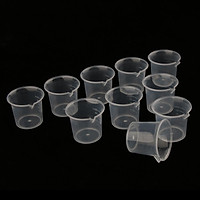 10 Pieces Lab 25ml Plastic Graduated Measuring Beaker Liquid Cup Container