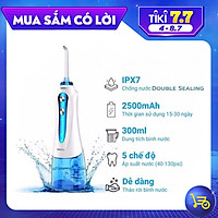 Máy Tăm Nước Cầm Tay Cao Cấp H20FLOSS HF-9P Kèm 5 Vòi Xịt Vệ Sinh Răng Miệng - Hàng Chính Hãng