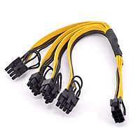 Dây Cáp Nguồn Pci-e 6Pin 1 Sang 4 Cổng 6 + 2 Pin 8pin Đến 6 Pin BTC