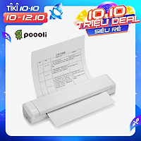 Poooli A4 Paper Printer Direct Thermal Transfer Printer Mobile Printer Portable Photo Printer BT Wireless Connection