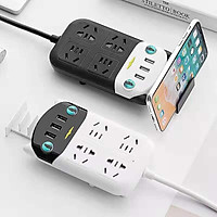 Ổ điện thông minh USB đa chức năng có khe cắm điện thoại, chống giật, an toàn cho trẻ em