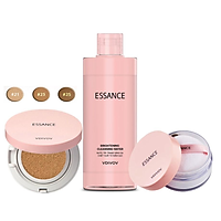 Combo trang điểm kiềm dầu Phấn nước Essance Cushion 15g, Phấn phủ Setting Powder 7g và Nước tẩy trang sáng da 290ml