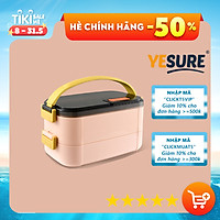 Hộp cơm giữ nhiệt văn phòng YESURE 1200ml Hai Tầng có ngăn Inox Tháo rời dễ dàng cho vào lò Vi Sóng - Hàng chính hãng