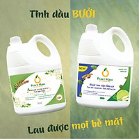 NGB4 Combo Hữu Cơ Peace Mass Nước Giặt Xả 2 in 1 3.6 lít + Nước Lau Sàn Tinh Dầu Chanh Sả & Tinh Chất Bạc Hà 3.6 lít