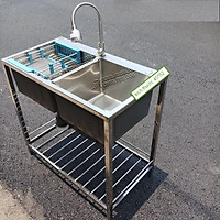 Chậu rửa chén có chân - Combo chậu rửa chén có chân và vòi CR8245VLX
