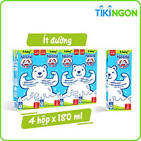Lốc 4 Hộp Sữa Nestlé Gấu Ít Đường 180ml