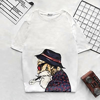 Áo T-shirt nam, cổ tròn, cộc tay, họa tiết in hoa, tay lỡ, phù hợp cho mùa hè, kiểu dáng rộng rãi, mẫu mới TA209