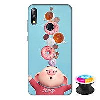 Ốp lưng điện thoại Asus Zenfone Max Pro M2 hình Heo Con Ăn Bánh tặng kèm giá đỡ điện thoại iCase xinh xắn - Hàng chính hãng