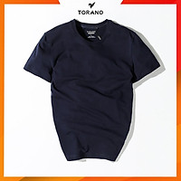 Áo thun nam trơn cổ tròn, áo ngắn tay không cổ TS306 TORANO, vải cotton mềm, co giãn, dầy dặn